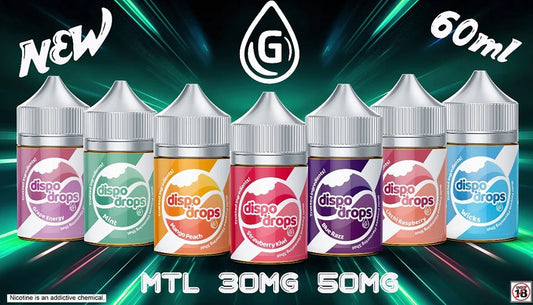 DispoDrops 60ml mtl/salt Shortfills