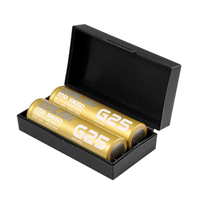Golisi G25 18650 Lithium 2 pack with hardshell case