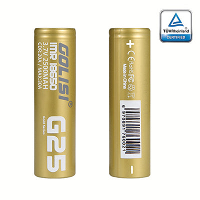 Golisi G25 18650 Lithium 2 pack with hardshell case