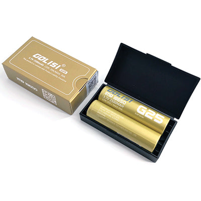 Golisi G25 18650 Lithium 2 pack with hardshell case